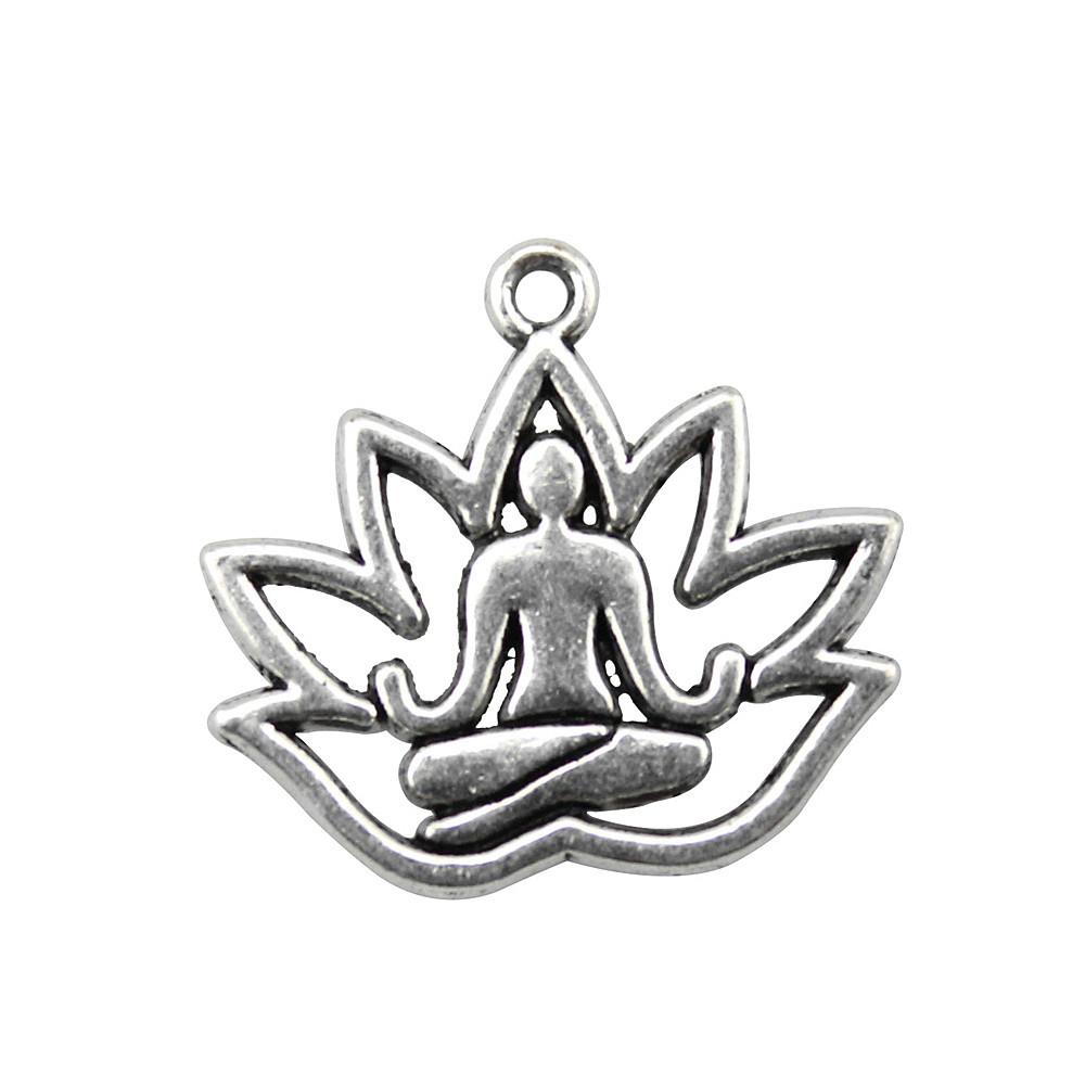 Om Lotus Charms Sports Pendants For Spiritual Yoga Themed Jewelry