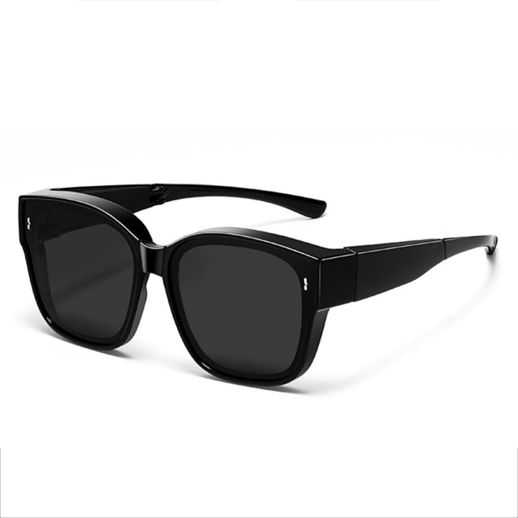 Unpolarisiert Brillenüberzug Fahrsonnenbrille Überbrille Wrap-Around-Sonnenbrille Quadratische Shades Schutzbrille für Herren Damen