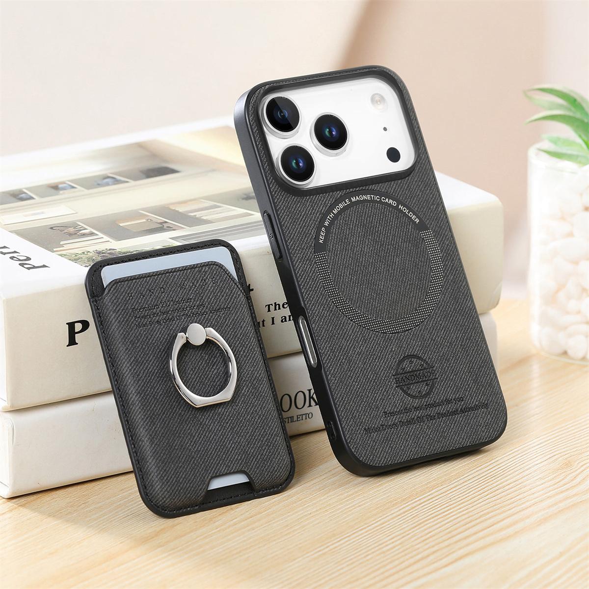

2-in-1 Detachable Leather Wallet Magnetic Ring for iPhone 17 pro Max iPhone 16 15 plus 14 13 12 11 pro Case iPhone Air Cover iPhone17 Pro чорний