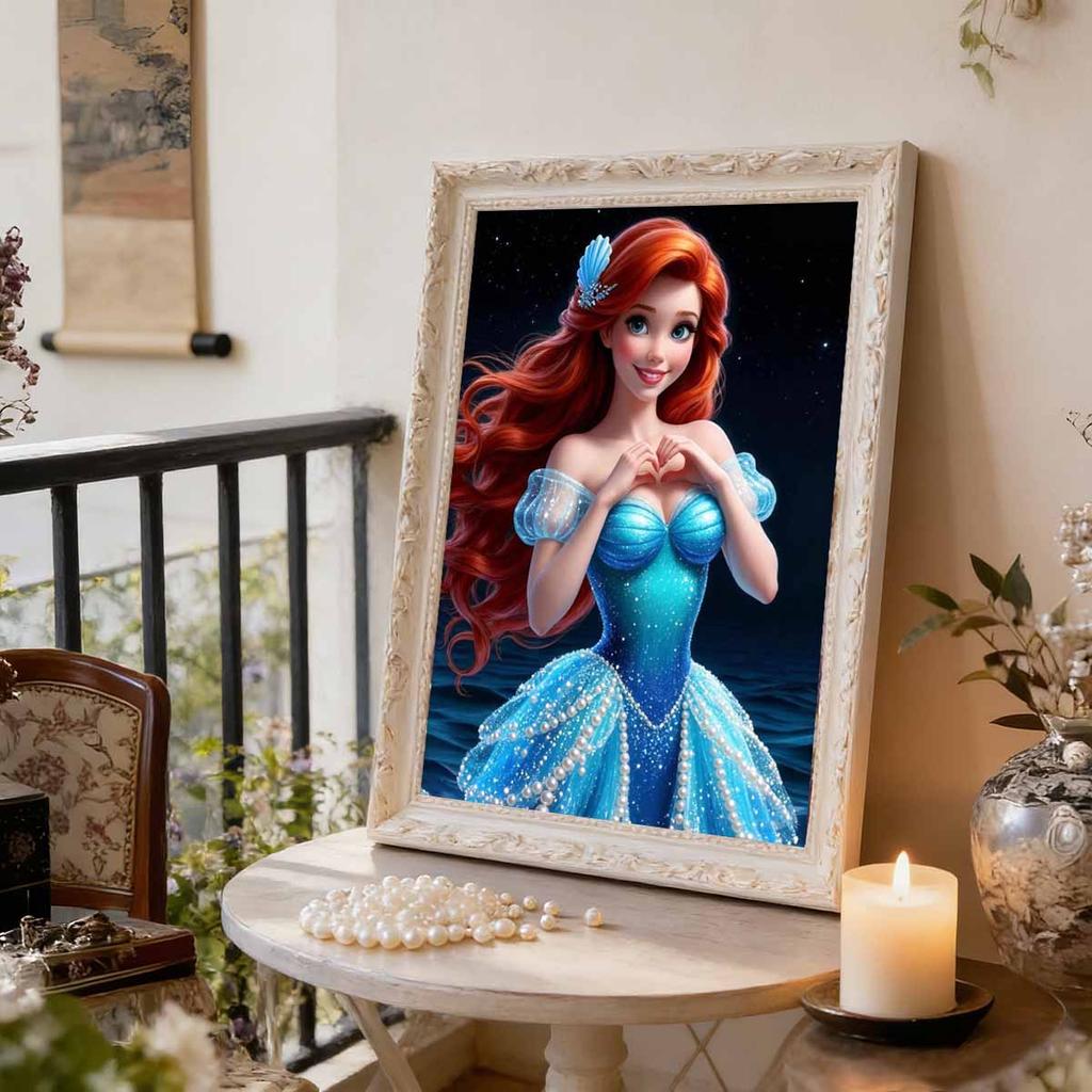 Disney The Little Mermaid DIY Pearl Artwork for ArielA Handmade Gift Suitable for Wall Decoration Ideal for Both Home and Office Settings