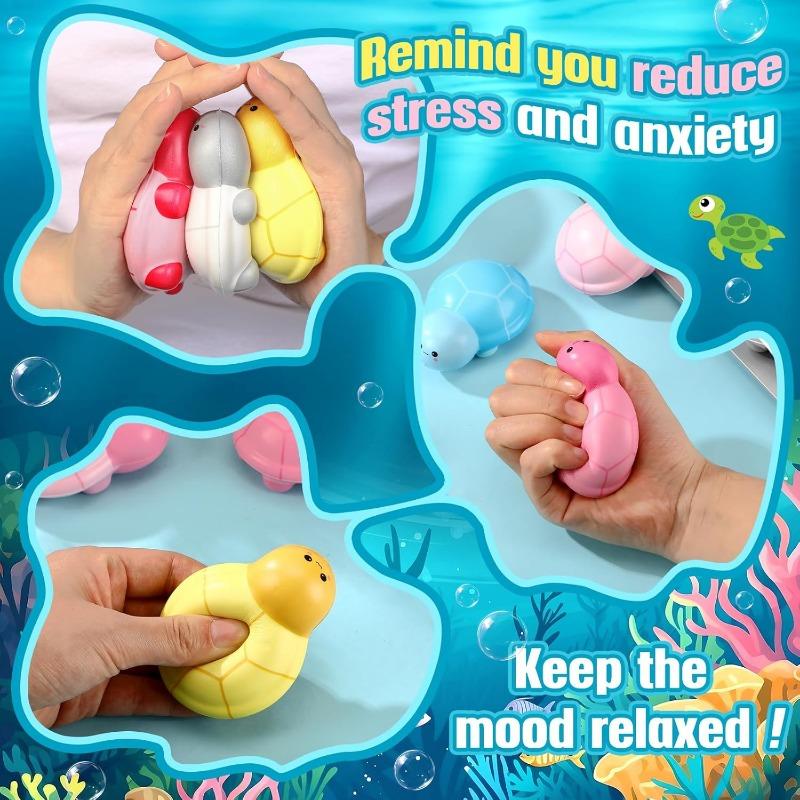 12 Pcs Turtle Stress Balls Inspirational Stress Balls Soft Toys Turtle Squeeze Funny Stress Reliever Squeezable Foam Gifts Balls
