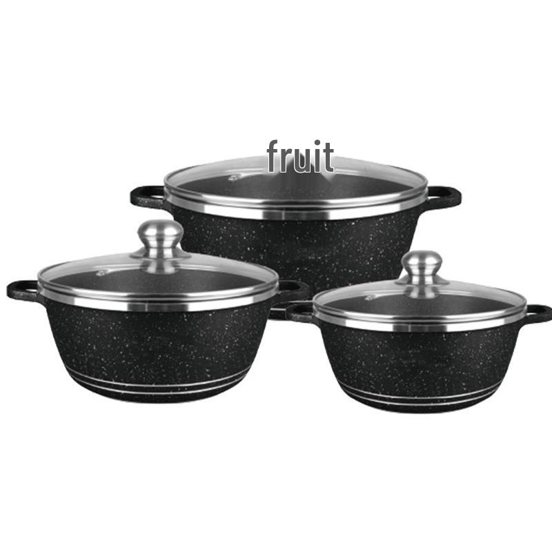 DESSINI 10-Piece Non-Stick Cookware Set: Frying Pan, Soup Pot, Aluminum Pot, Maifan Stone, Stew Pot.