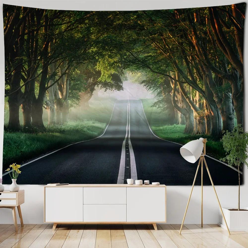 Schöne Waldwasserfall-Wandteppich Wohnzimmer Stoff Wandbild Heimdekoration Wandtuch Strand Picknick-Tischdecke Schlafmatte
