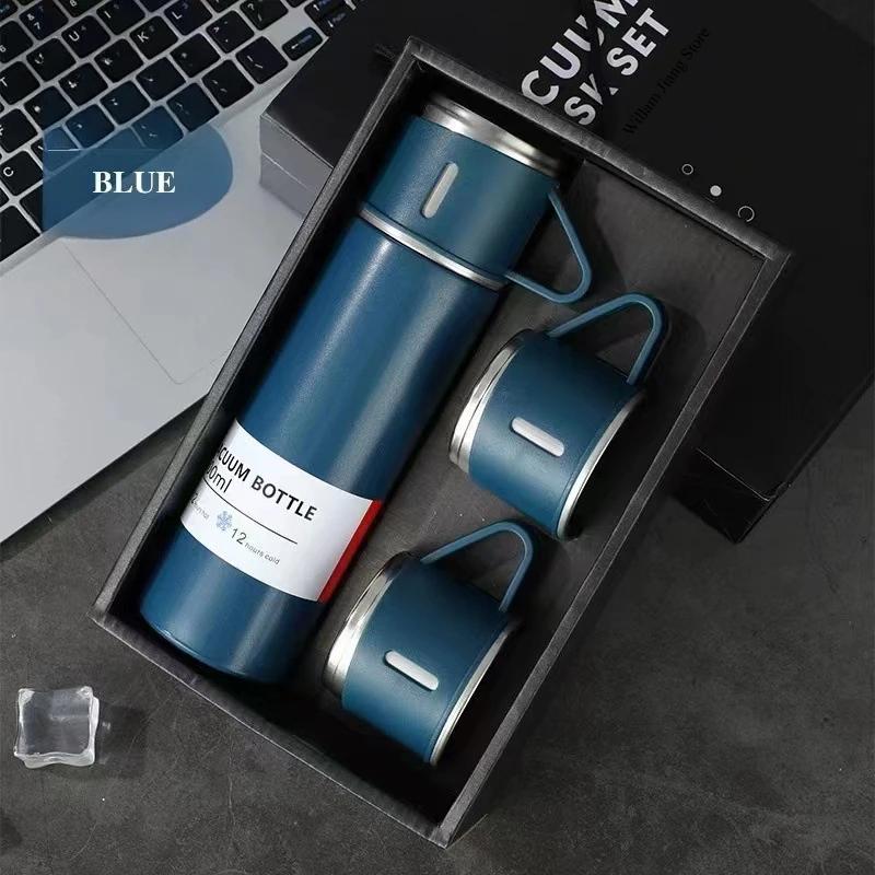 500ML 304 Stainless Steel Vacuum Thermos Bottle Gift Set Thermal Water Bottle Office Business Style Coffee Cup Thermos Drinkware