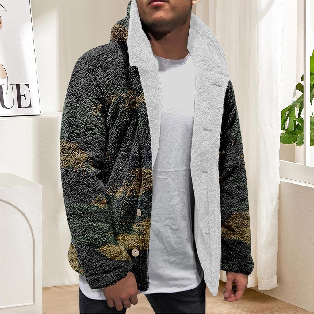 Men'S Winter Zipper Hooded Fleece Sweatshirt With Patch Pocket Casual Jacket