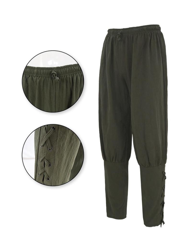 Men's Casual Pirate-Style Ankle Strap Quick Dry Pants for Summer
