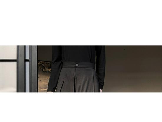 Men's Japanese Bushido Wide-Leg Slit Skirt Pants