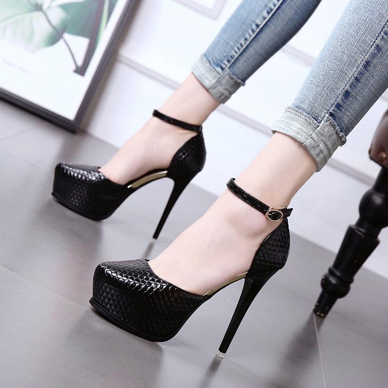 Maogu Pointed Toe Korean Female Black Sexy Female Platform High Heels Shoes Stilito Heel Women Pumps Summer Footwear Woman 34