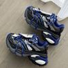 Men Platform Sneakers Blue Thick Sole Chunky Shoes Couple Casual Shoes 41 42 Fashion Mesh Breathable Outdoor Running Shoes