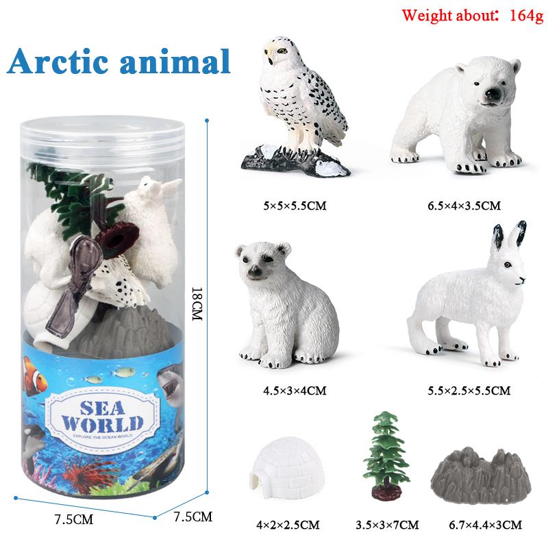 Oenux Miniature Animals Set Wild Sealife Farm Dinosaur Brinquedo Figurine Model Action Figures Zoo Cute Education Kids Toy Gift