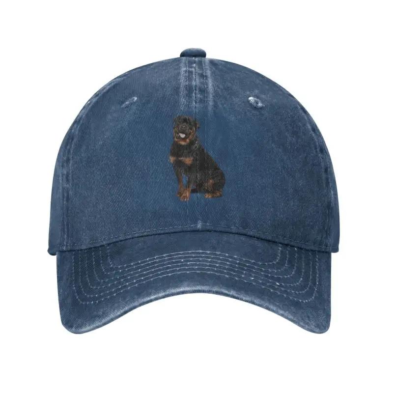 Custom Cotton Rottweiler Dog Baseball Cap Sun Protection Women Men's Adjustable Dad Hat Summer