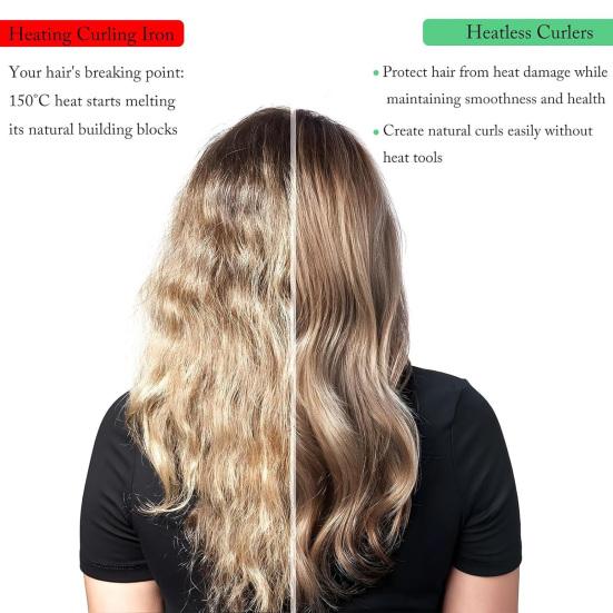 No Heat Hair Curling Rod Bow Headband with 2 Scrunchies Clip Women Overnight Sleeping Velvet Hair Curler Long Hair Curls Roller Styling Tool