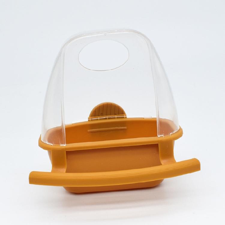 Bird Feeder for Cage with Perch Food Dispenser No Mess Plastic Food Container