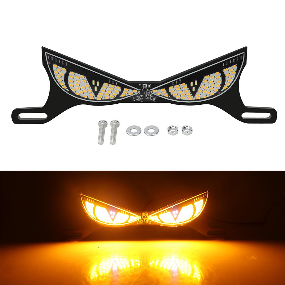 12V Motorcycle License Plate Tail Light Modified Decorative Atmosphere Lamp LED Devil Eye Strobe Single Lights Universal