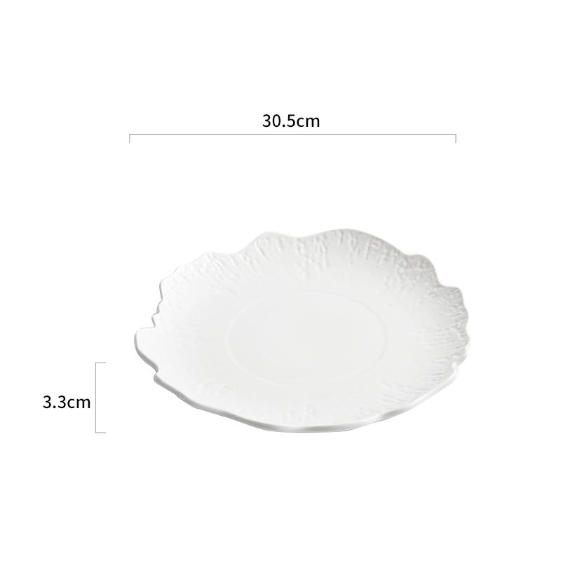 Stone Pattern Irregular Ceramic Dinner Plate Restaurant Salad Plate Dessert Snack Plate Pasta Plates Specialty Tableware
