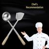 Handmade Stainless Steel Wok Spatula with Wooden Handle