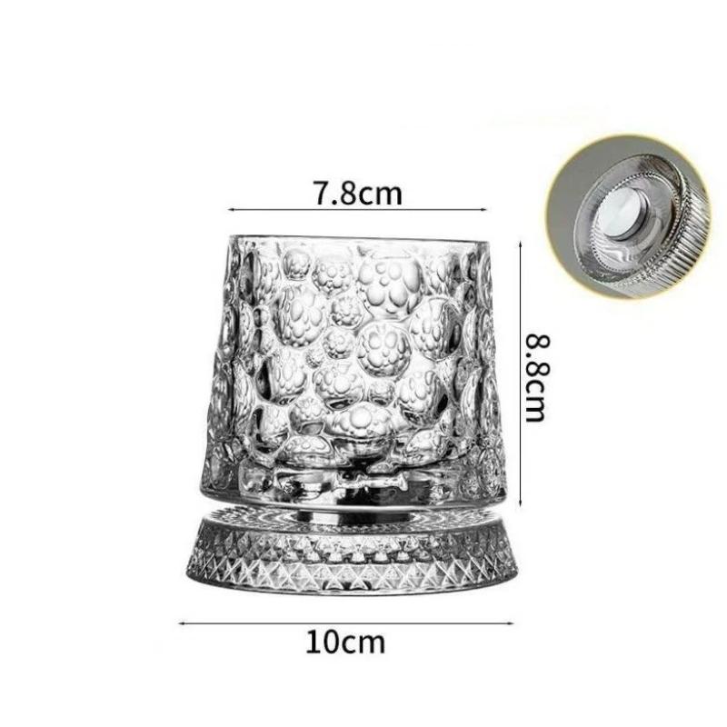 

Cocktail Party Essential: 2026 Crystal Whiskey Glasses with 360 Degree Rotating Glass Base