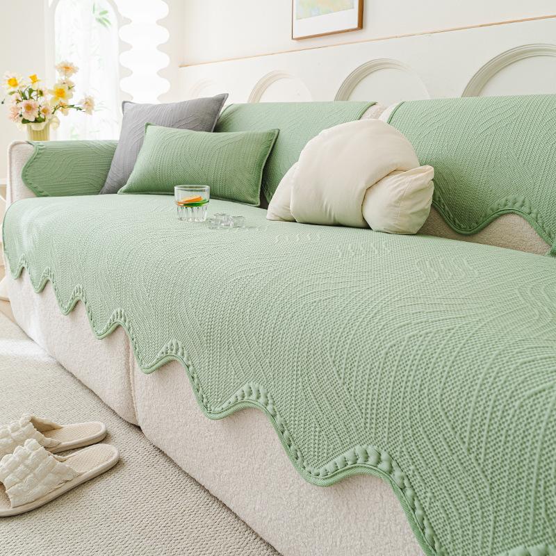 Summer Cool Doudou Special-Shaped Sofa Cushion New Non-Slip Light Luxury High-End Ice Silk Leather Sofa Seat Cushion Summer