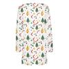 Cardigan casual da donna con stampa natalizia, lunghezza media, giacca a maniche lunghe