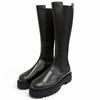 Excellent Knee-high Boots COCO Mark Side Gore Leather Long Boots Black 38 Used