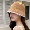 New Hollow Bucket Hat Women's Summer Breathable Sunscreen Hat Sweet Bow Sunshade Bucket Hat