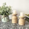 New Natural Marble Travertine Candle Holder Double-sided Design Home Decor Desktop Aromatherapy Stand Christmas Handmade Durable