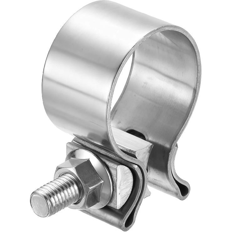 HARFINGTON 410 Stainless Steel Exhaust Clamp 2.48" Butt Joint Narrow Band Muffler Seal Exhaust Narrow Lap Butt Clamps for Pipes Muffler Converters
