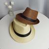 Simple Women Beach Hats Men Ribbon Decoration Summer Shade Sun Caps Fedoras Weave Straw Hat
