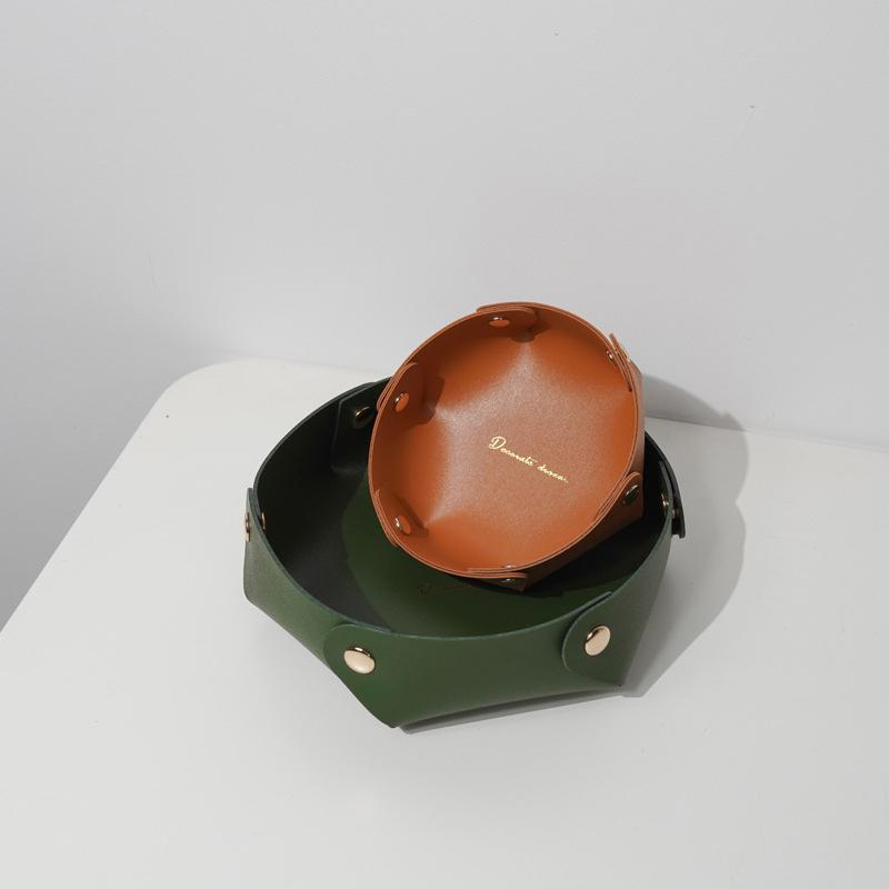 Tabletop Storage Tray PU Leather Key Cosmetics Storage Box Home Use Decoration Dice Tray Detachable Table Furniture Space-saving Objects Organizer