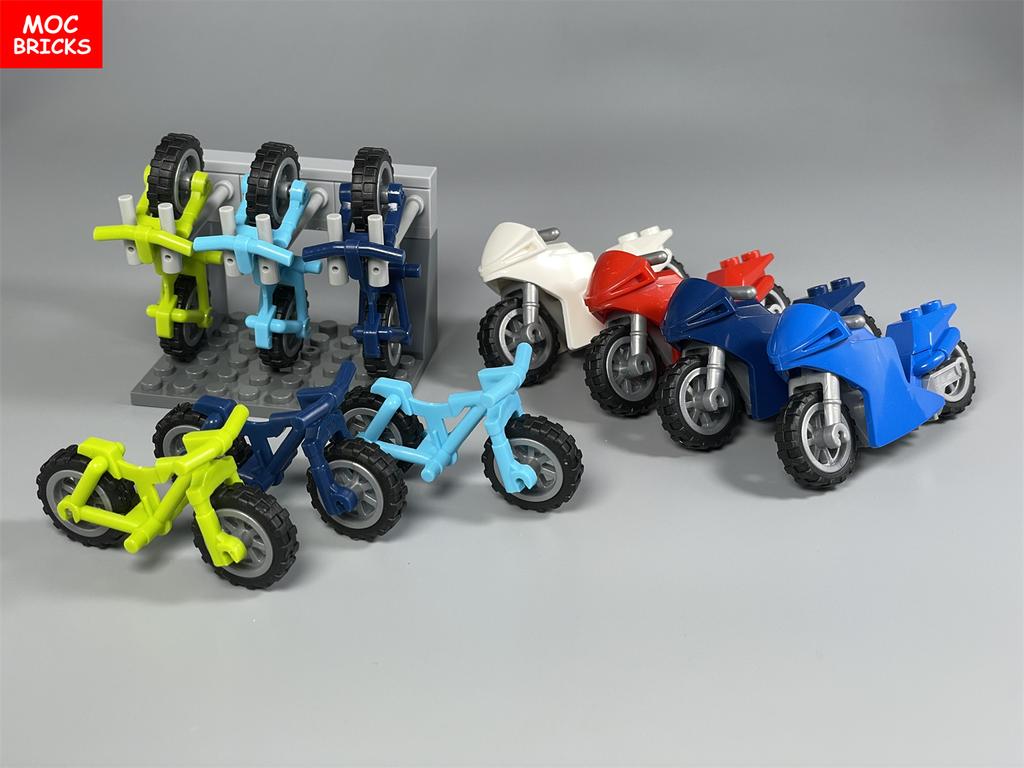 MOC Blocks Bike Bicycle Frame Mountain Biking Vehicle Motorcycle City Assembled Model Construction Block Classical Children Playthings Gift Idea