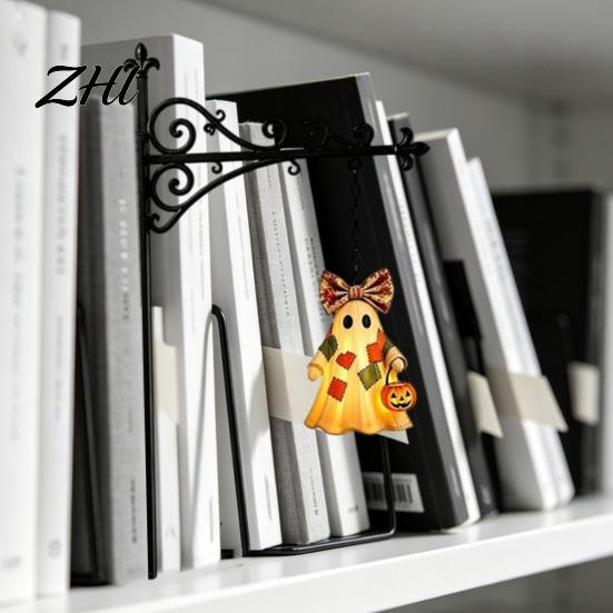 Cute Cartoon Ghost Decorations Halloween Library Lantern, Decorative Bookshelf Lamp, Patchwork Battery Operated Party Lights Light with Witch