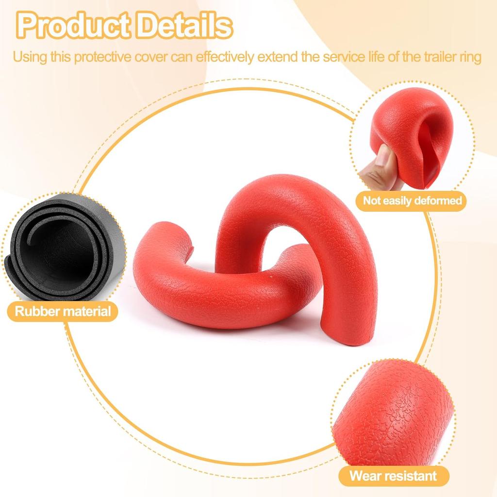 Car Tow Hook Protective Cover Compatible with Ford Ranger 2023-2025 Rubber Front Bumper Tow Ring Pull Ring Protective Case Trailer Pull Ring Trim