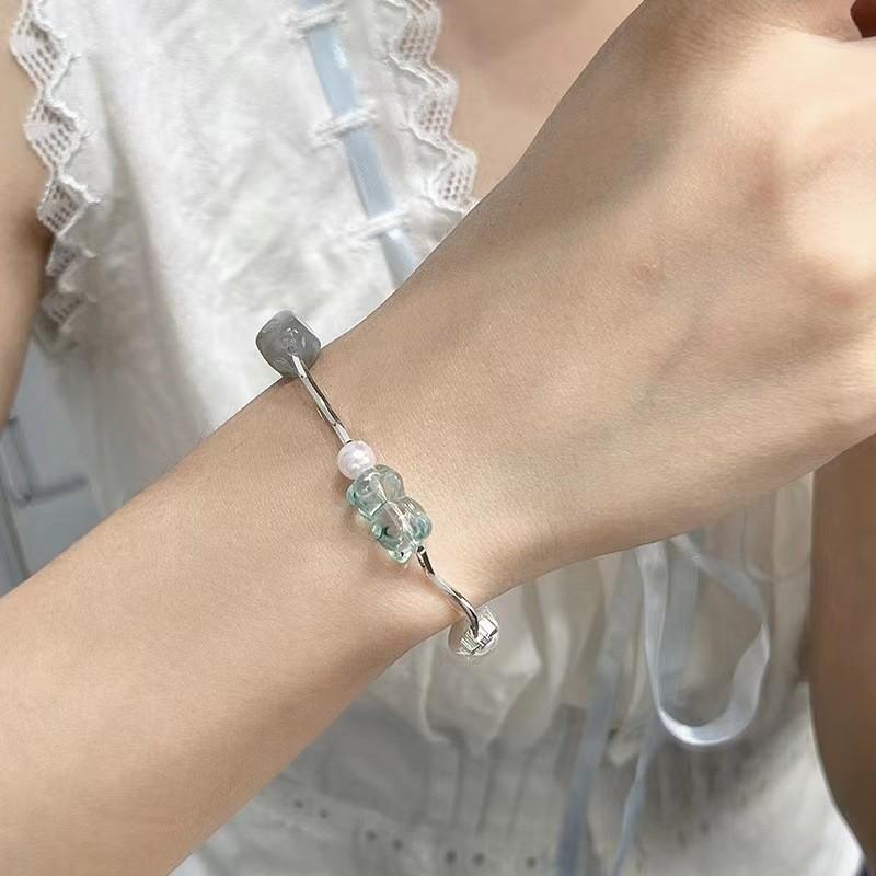 Chinese Retroinspired Style Alloy Bracelet For Women With Beads Geometric