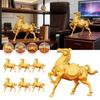 Elegant Zodiac Horse Gold Figurine Home Decor Desktop Craft Metal Alloy Ornament for Lucky Success and Wealth