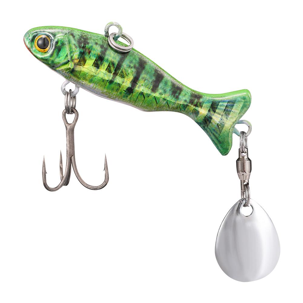

Metal Vib Fishing Lure with Sharp Treble Hooks Artificial Bait Fishing Bait Bass Pike Carp Sea Fishing Lure зелёный