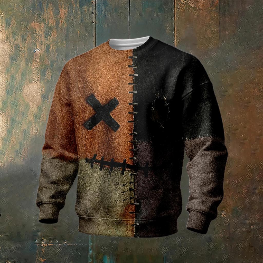 Men's Halloween Printed Long Sleeve Sweatshirt Casual Pullover