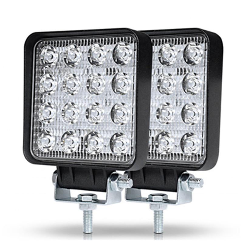 Factory 48W Square LED Work Light Flood Spot Lamp Work Light for Offroad Truck Tractor Boat Bar 12V 24V