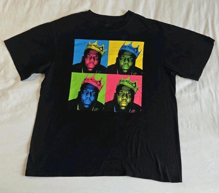 Biggie Smalls Warhol Black w/Graphic Print By Brooklyn Mint T-shirt Large 4XL