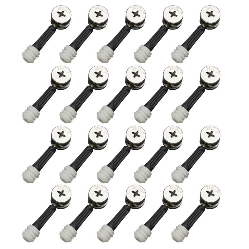 20PCS Metal Eccentric Wheel Connectors High Strength with Corrosion Resistant Coating for DIY Furniture Projects