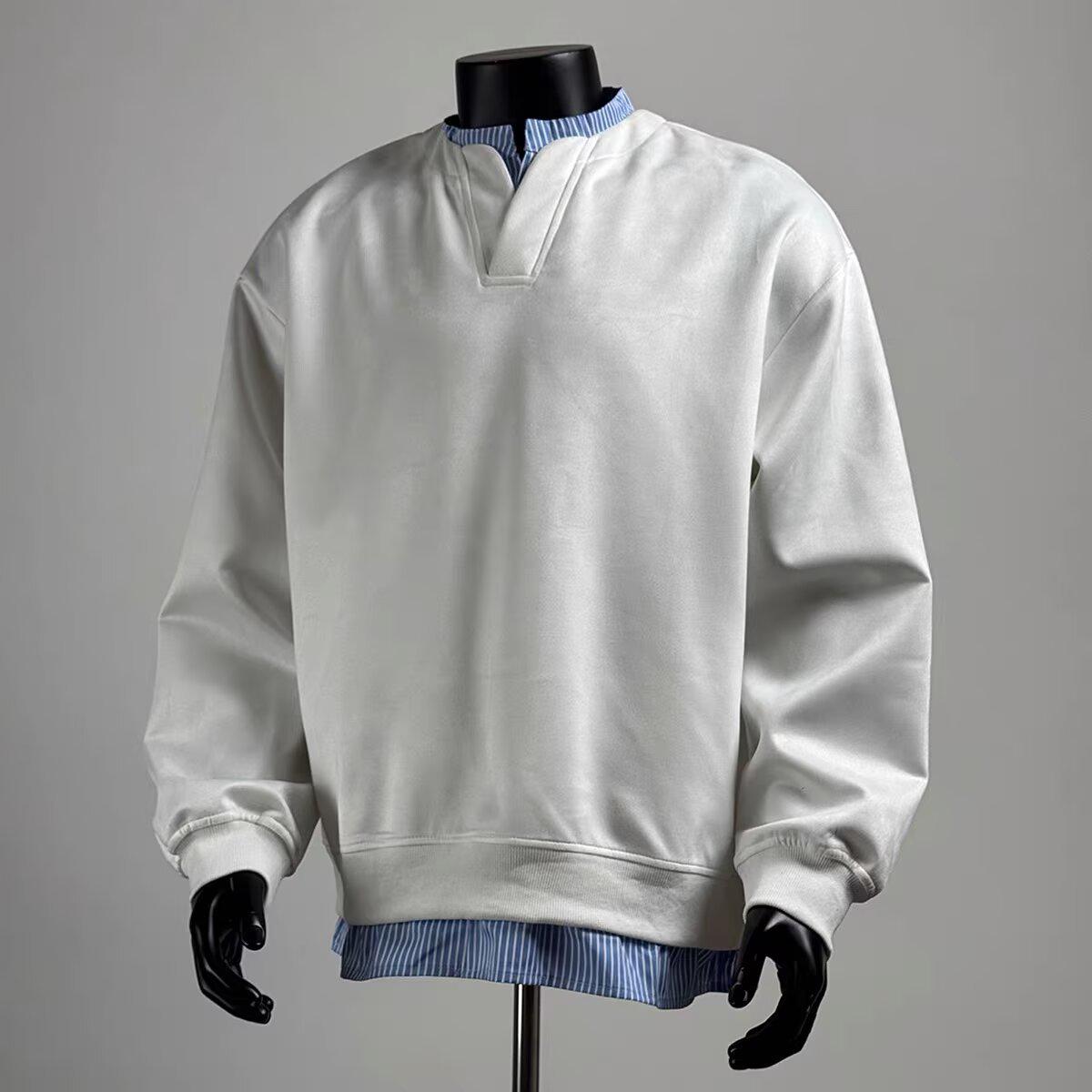 Retro Two-Piece Patchwork Men s Hoodie - Autumn Casual Loose Fit XL