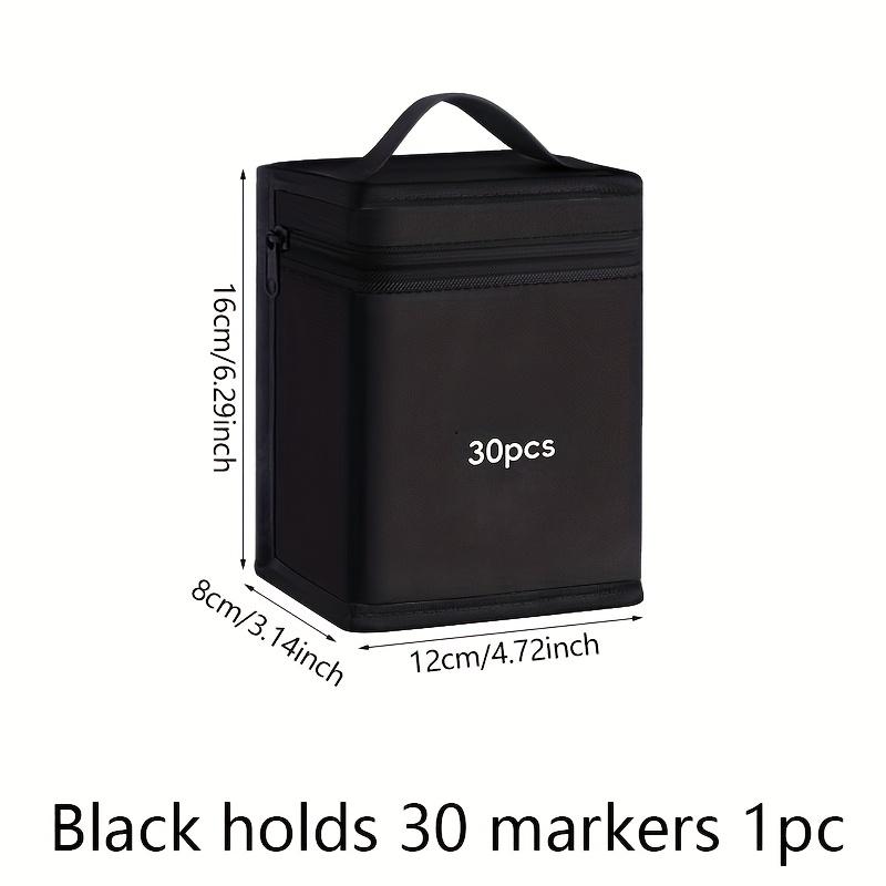 

Складная портативная сумка-органайзер для маркеров большой вместимости - Многофункциональное хранилище для художественных принадлежностей, ткань Оксфорд (Маркеры в комплект не входят) 30pcs чёрный