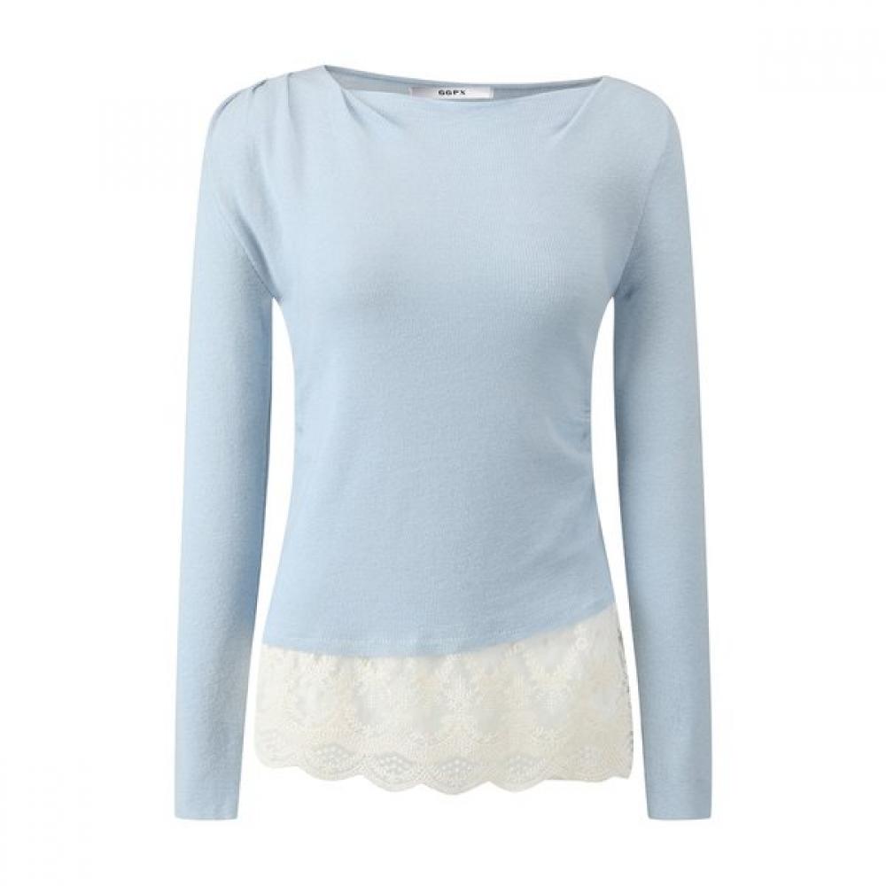 GGPX New York Drapeneck Lace Contrast Knit Gq3kp018f