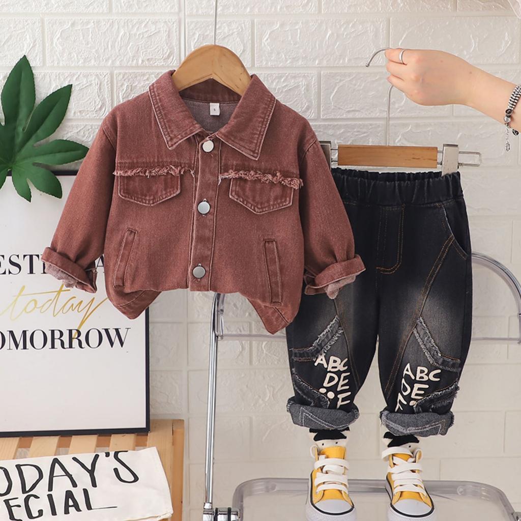 Kids Casual Long-Sleeve Set, Comfortable Daily Wear Outfits