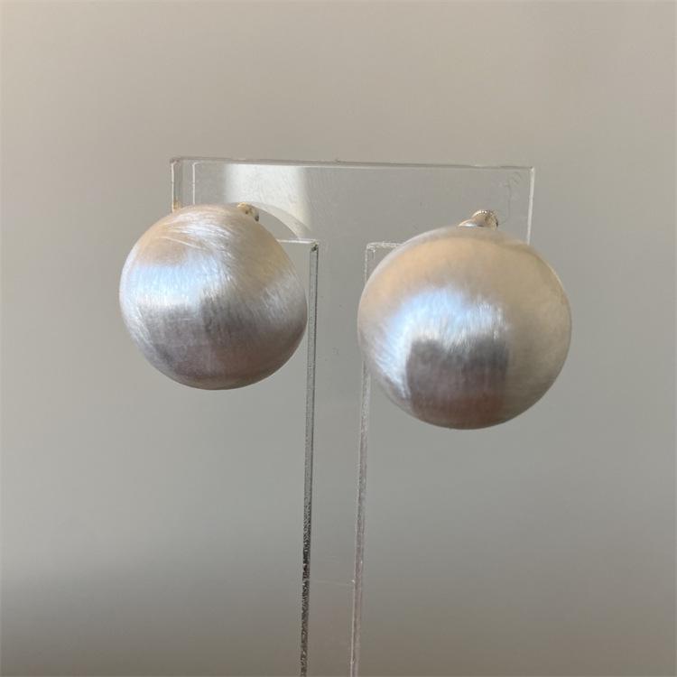 Gebürstet Matte Runde Kugel Vergoldete Silber Stecker