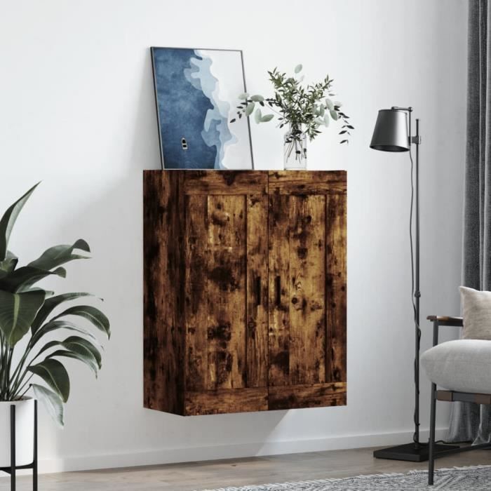 VidaXL Wall Cabinet Smoked Oak 69.5x34x90 Cm Engineered Wood 830401