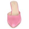Allegra K Women's Stiletto Mule Sandals, PU Leather, Heelless, Front Closed, Pointed Toe, Pink, Size 24.0 Cm