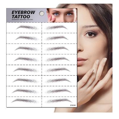 4D Hair-like Temporary Eyebrow Tattoo Sticker Fashionable Long Lasting Makeup Transfers White 8 Brow Shapes Paper
