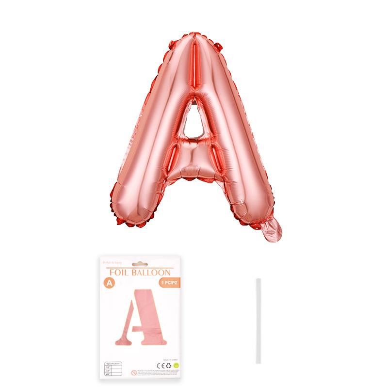 Independent Paper Card Packaging 16-Inch English Letter Aluminum Film Balloon Birthday Party Decoration Arrangement Aluminum Foil Balloon
