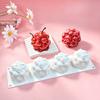 Lebensmittelechtes Silikon Obstförmige Dessertform 4 Mulden Schokoladenform Premium Backform Dessert