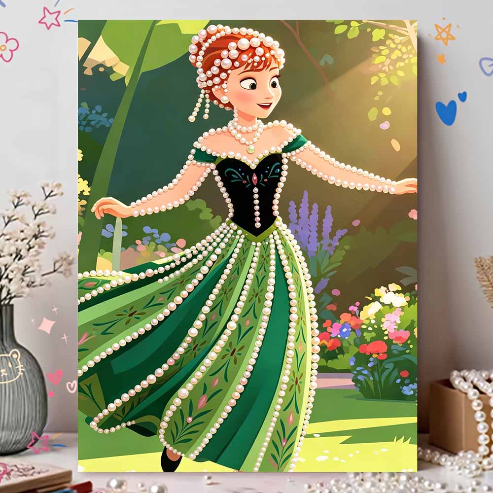 Disney Pearl Painting Frozen Anna Handmade DIY Pearl Gem Painting Pictures Crafts Special Shape Home Wall Decoration